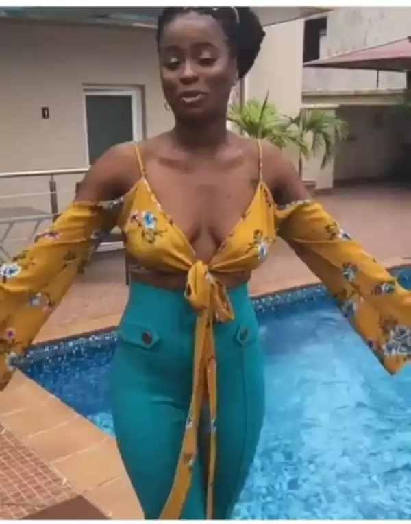 Newly Evicted BBNaija Housemate, Ella, Steps Out In Open Chest Outfit
